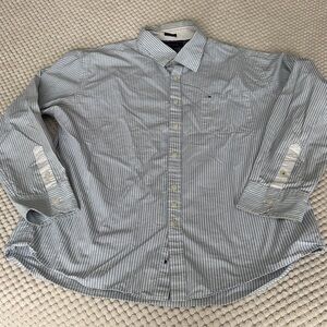 Tommy Hilfiger Light Blue Striped Casual Shirt